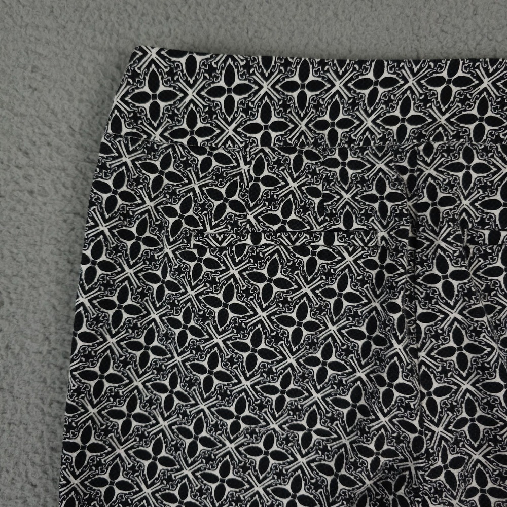 Talbots Pants Women 2 Black White Geo Star Hampshire Stretch Career Office Ankle - Picture 12 of 12
